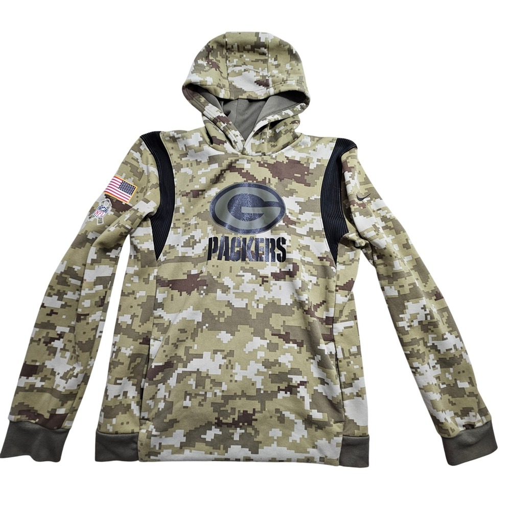 Nike Green Bay Packers Hoodie Youth XL Salute to Service Dri-FIT NFL On Field *